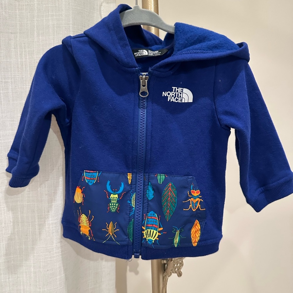 The North Face Blue Sweatshirt with Playful Patterns